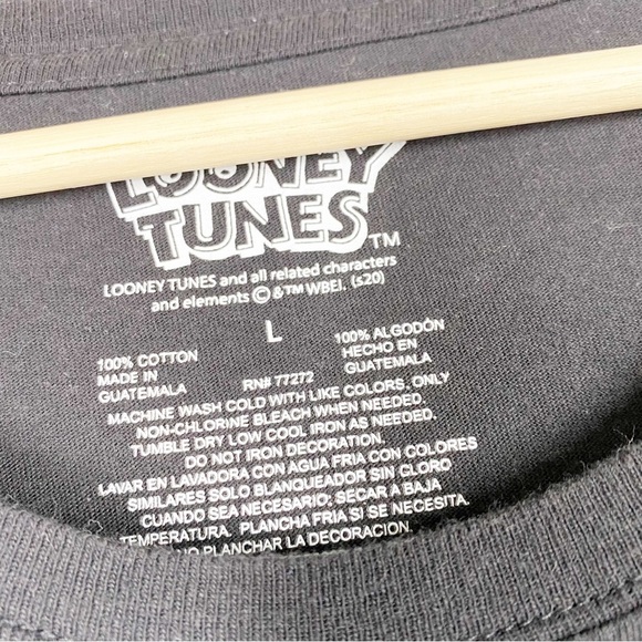 Looney Tunes Cartoons Graphic Print Black Long Sleeves Crew Neck Shirt L - Picture 6 of 6